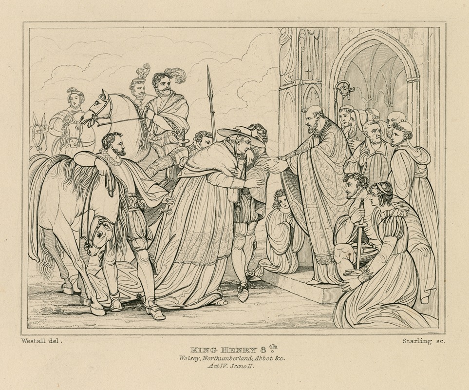 William Francis Starling - Cardinal Wolsey entering the Abbey of Leicester in Shakespeare’s King Henry VIII, act IV, scene 2