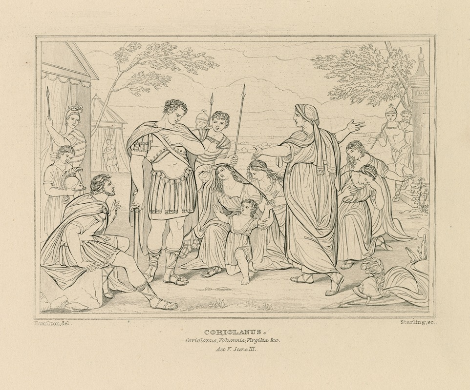 William Francis Starling - Coriolanus; Coriolanus, Volumnia, Virgilia, &c., act V, scene III