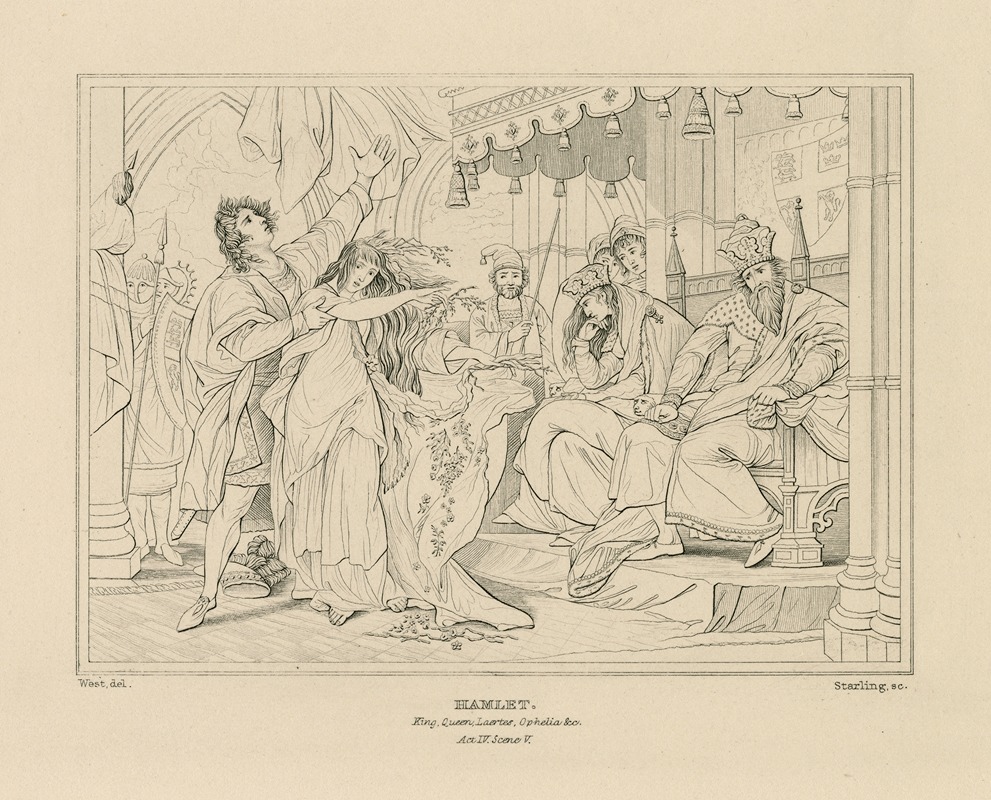 William Francis Starling - Hamlet. King, Queen, Laertes, Ophelia &c., act IV, sc. v