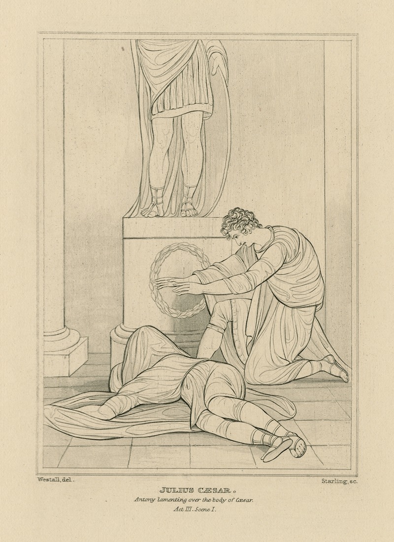 William Francis Starling - Julius Caesar, Antony lamenting over the body of Caesar, act III, scene I