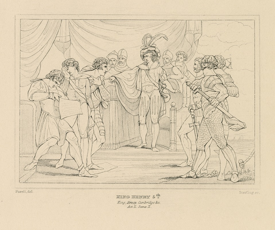 William Francis Starling - King Henry 5th ; King, Scroop, Cambridge, &c., act II, scene II