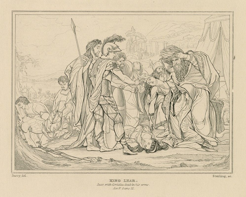 William Francis Starling - King Lear, Lear with Cordelia dead in his arms, act V scene III