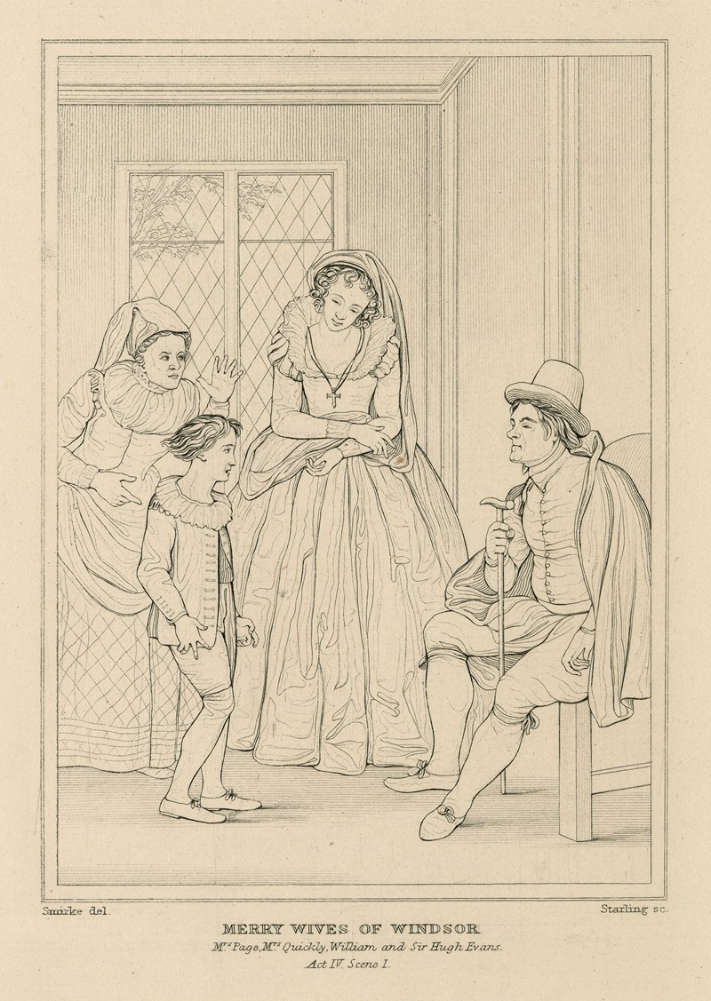 William Francis Starling - Merry wives of Windsor, act IV, scene 1, Mrs. Page, Mrs. Quickly, William and Sir Hugh Evans