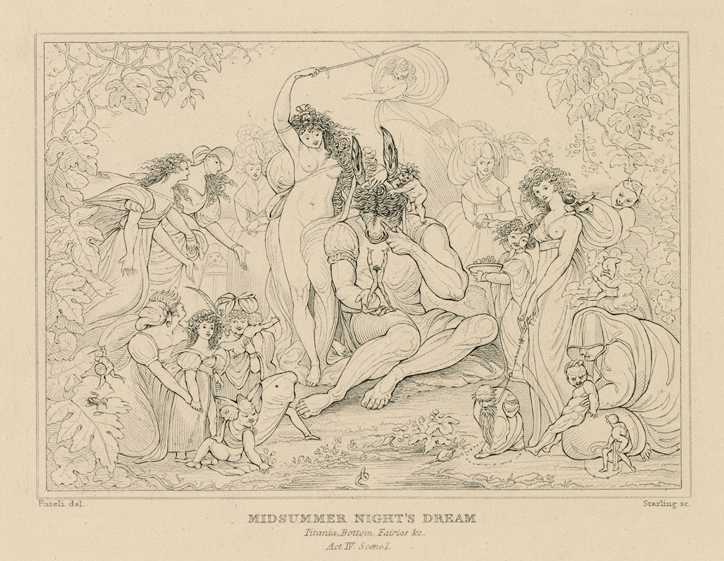 William Francis Starling - Midsummer night’s dream ; Titania, Bottom, fairies &c., act IV, scene I