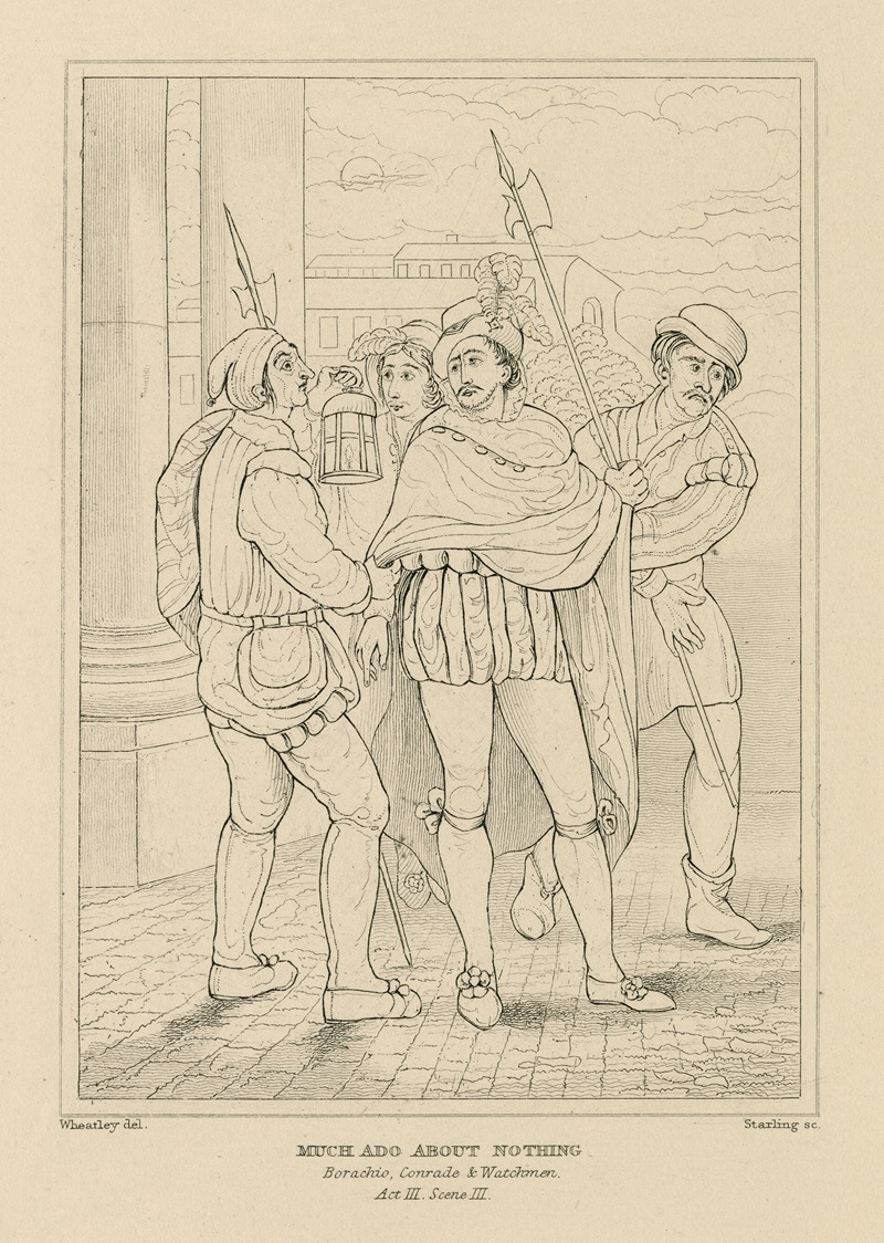 William Francis Starling - Much ado about nothing, act 3, scene 3, Borachio, Conrade, and Watchman