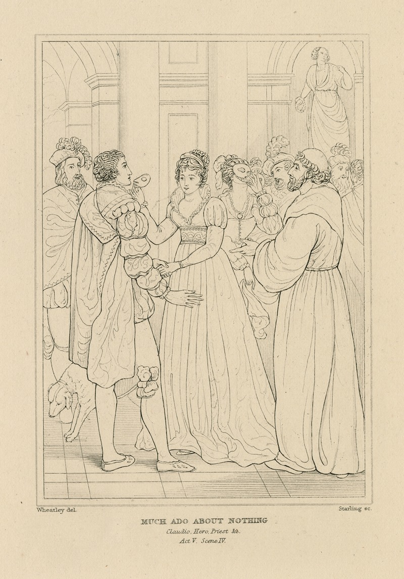 William Francis Starling - Much ado about nothing, act 5, scene 4, Antonio, Hero, Beatrice, Margaret & Ursula mask’d