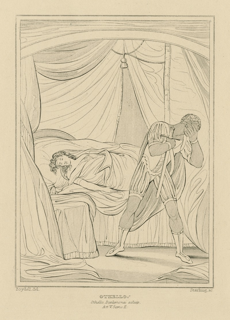 William Francis Starling - Othello. Othello, Desdemona asleep, act V, scene II