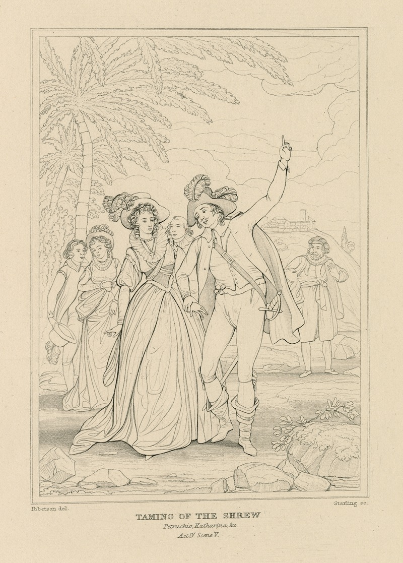 William Francis Starling - Taming of the shrew, act 4, scene 5, Petruchio, Katherine & Hortensio