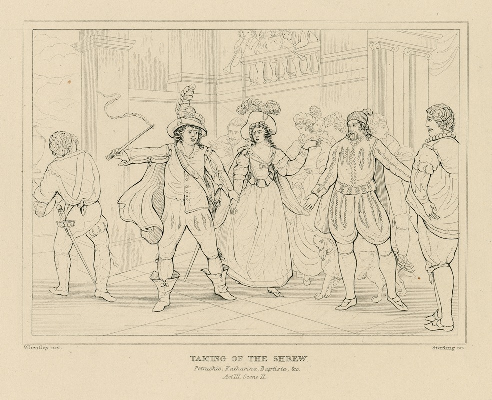 William Francis Starling - Taming of the shrew, Petruchio, Katharina, Baptista, &c., act III, scene II