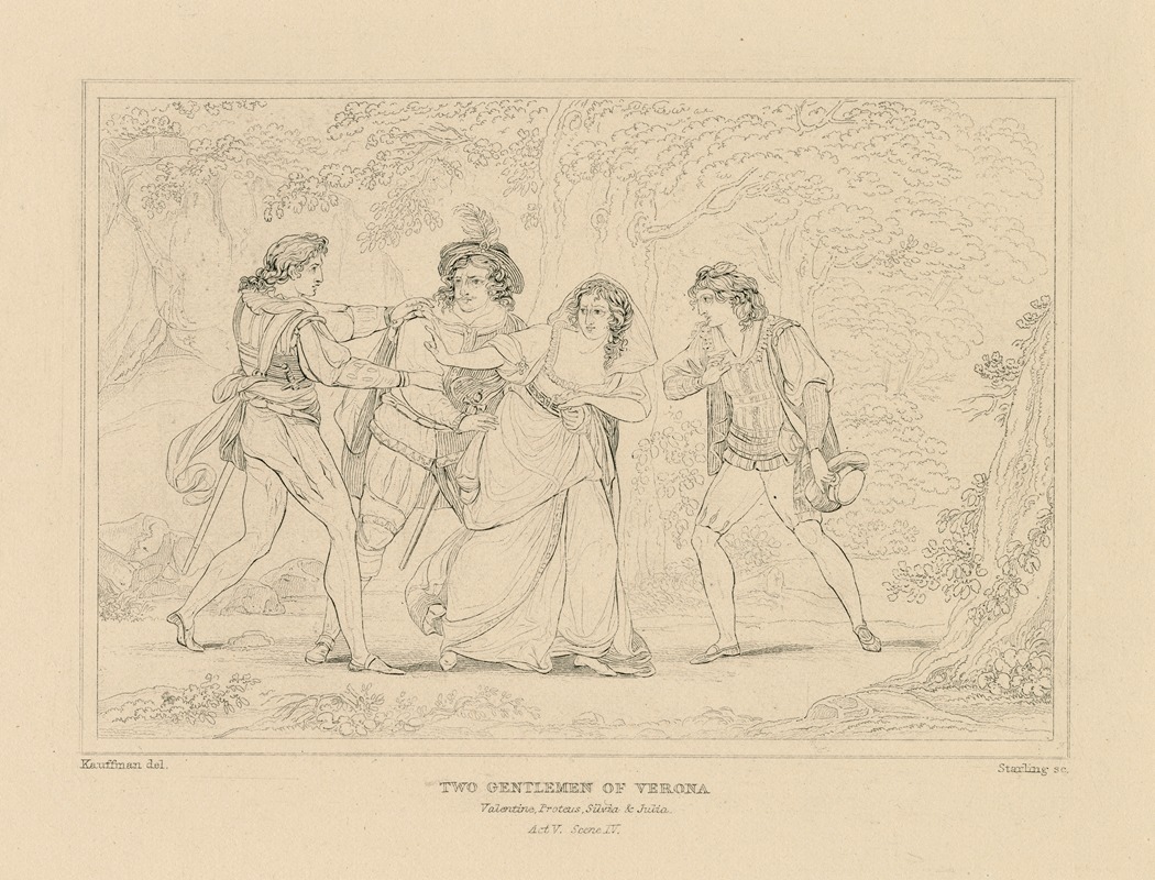 William Francis Starling - Two gentlemen of Verona, Valentine, Proteus, Silvia, & Julia, act V, scene IV