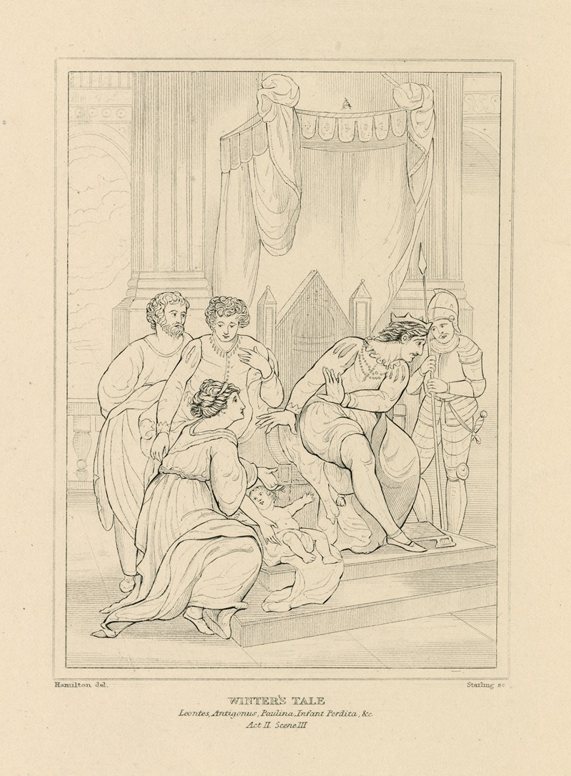 William Francis Starling - Winter’s tale, Leontes, Antigonus, Paulina, infant Perdita &c., act II, scene III