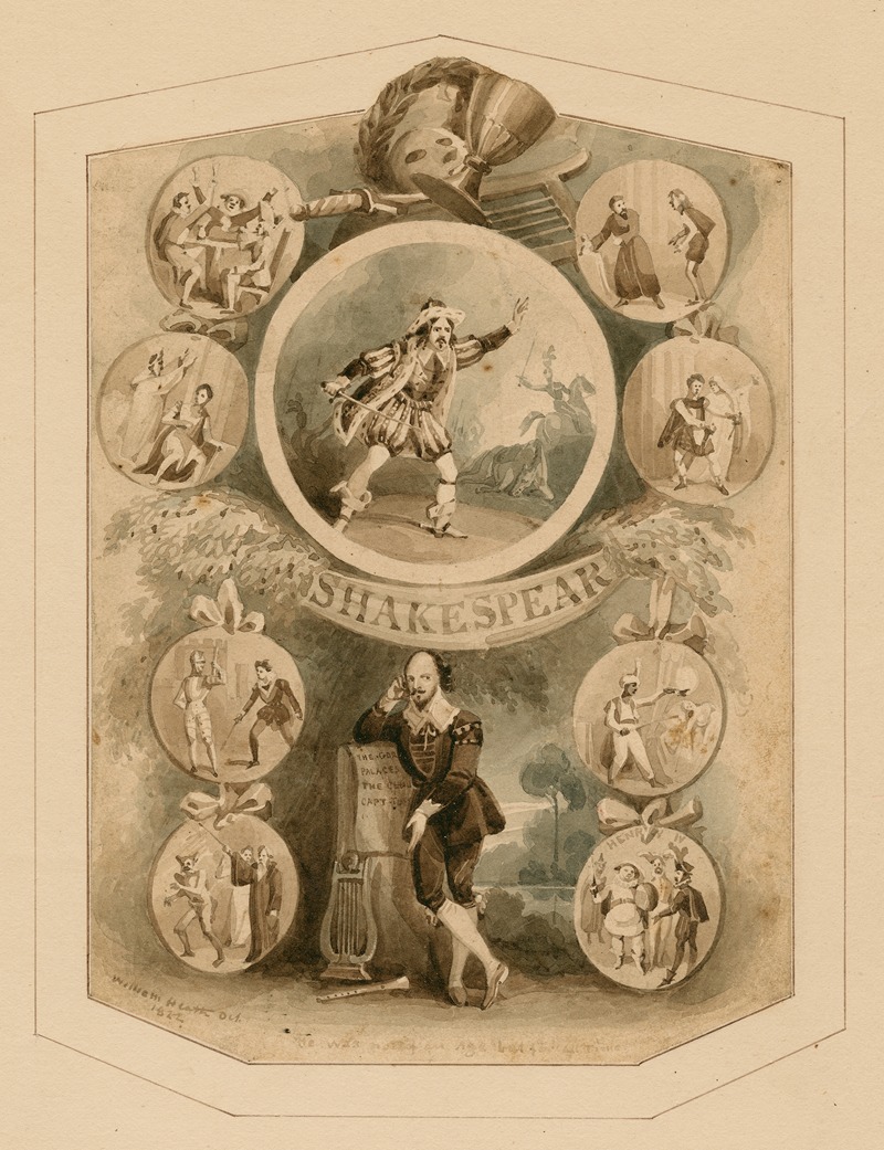 William Heath - Portrait of Shakespeare, surrounded by characters from his plays