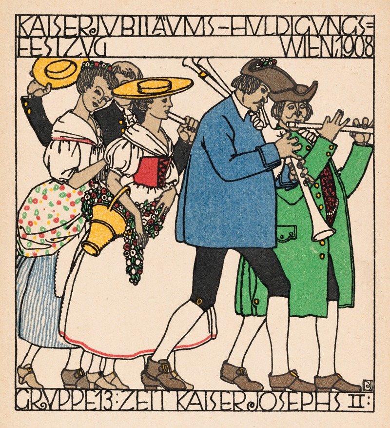 Josef von Diveky - Nr. 169: Kaiserjubiläums-Huldigungs-Festzug Wien 1908, Gruppe 13: Zeit Kaiser Josephs II.