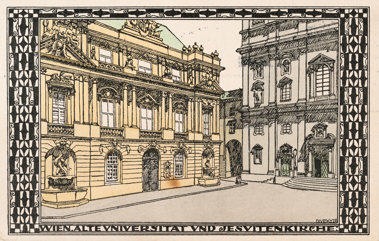 Josef von Diveky - Nr. 316: Vienna, Old University and Jesuit Church