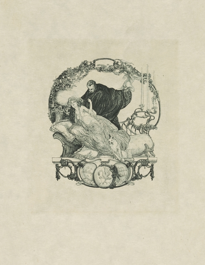 Franz von Bayros - Bookplate; De la bibliotheque du Comte Michel de Karolyi