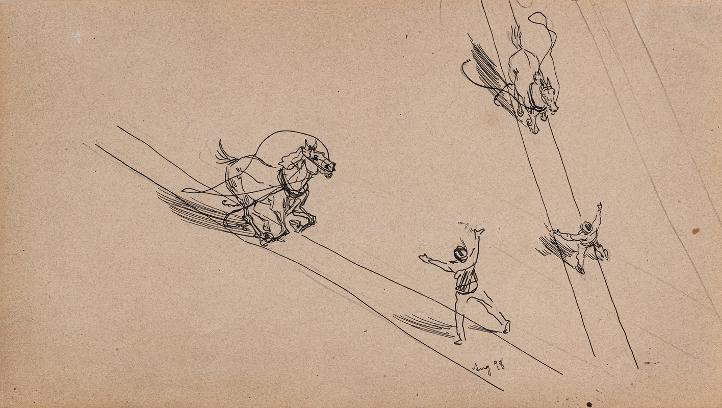 Heinrich Kley - Durchgehendes Pferd