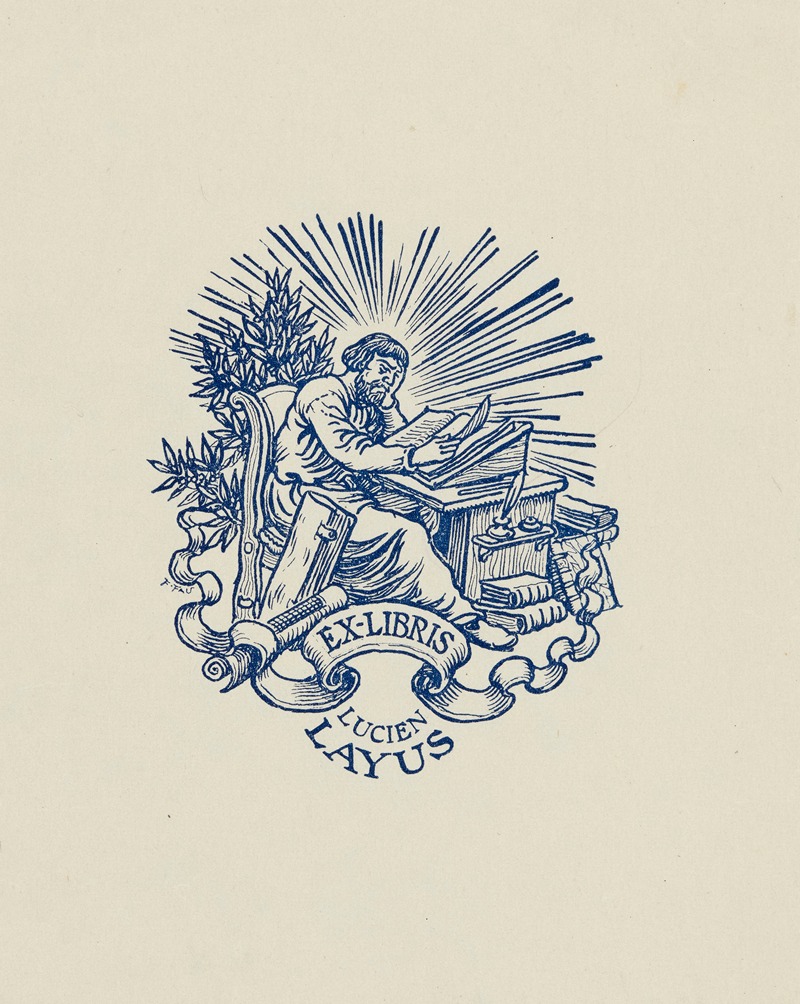 Ferdinand Fau - Bookplate of Lucien Layus
