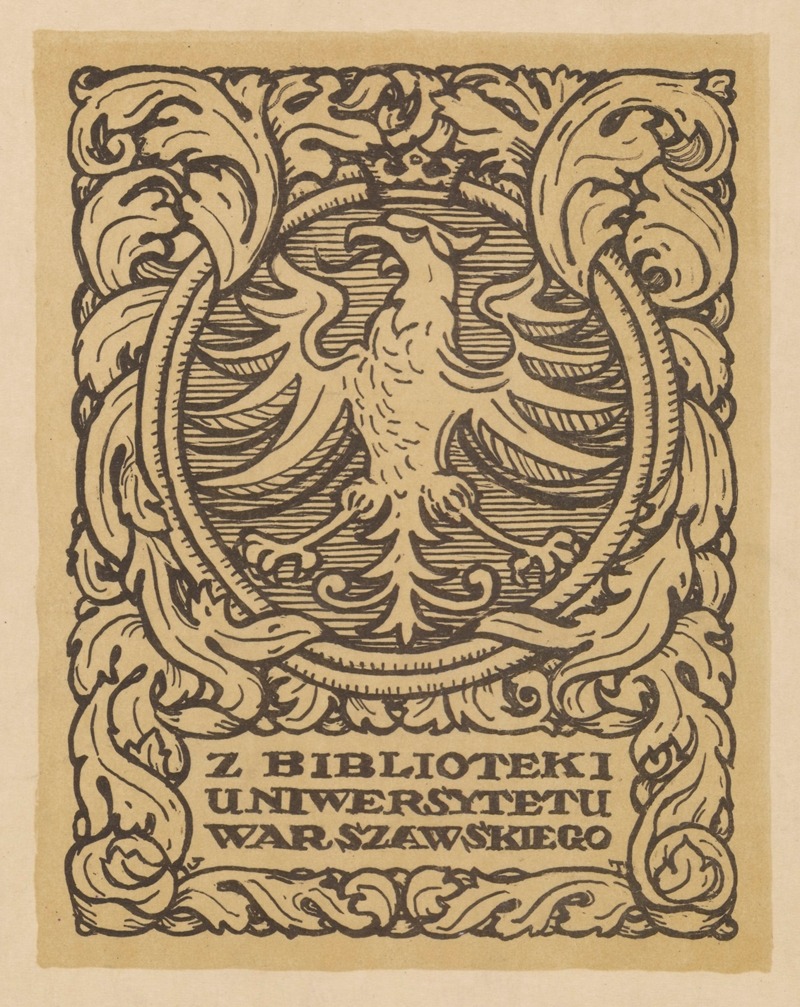 Józef Tom - Bookplate of the University of Warsaw Library