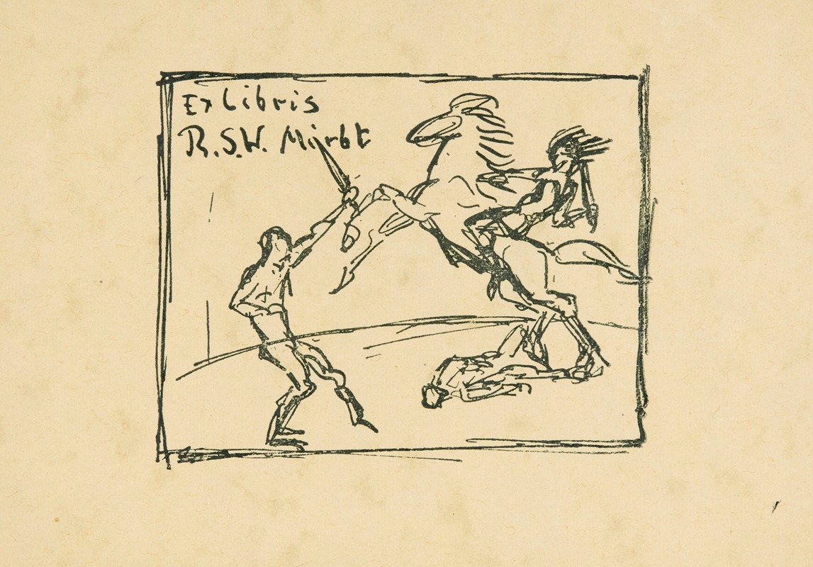 Max Slevogt - Bookplate of R.S.W. Mirbt