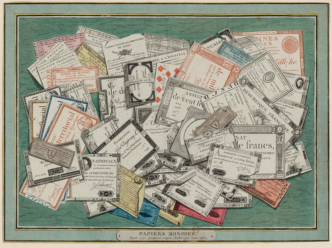 Anonymous - Papiers monoies, depuis 1790 jusques et compris juillet 1796