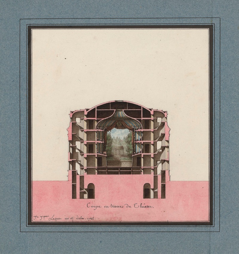 Jean Jacques Lequeu - Coupe en travers du théatre