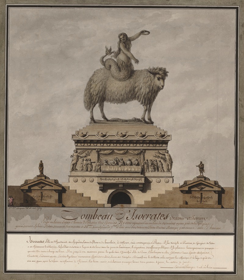 Jean Jacques Lequeu - Tombeau d’Isocrates orateur athenien – Erigé en la rue Sainte Chemin d’Eteusine