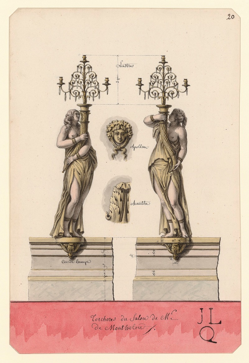 Jean Jacques Lequeu - Torcheres du salon de Mr. de Montholon