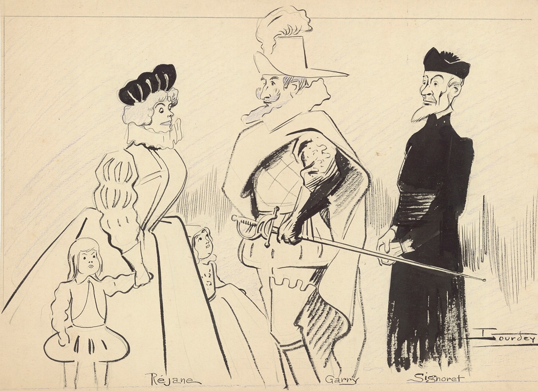 Maurice Lourdey - Réjane, Garry et Signoret dans ‘Madame Margot’ de Emile Moreau et Charles Clairville