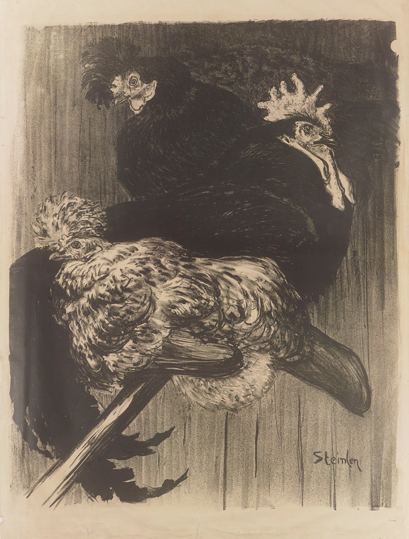 Théophile Alexandre Steinlen - Coq et poules