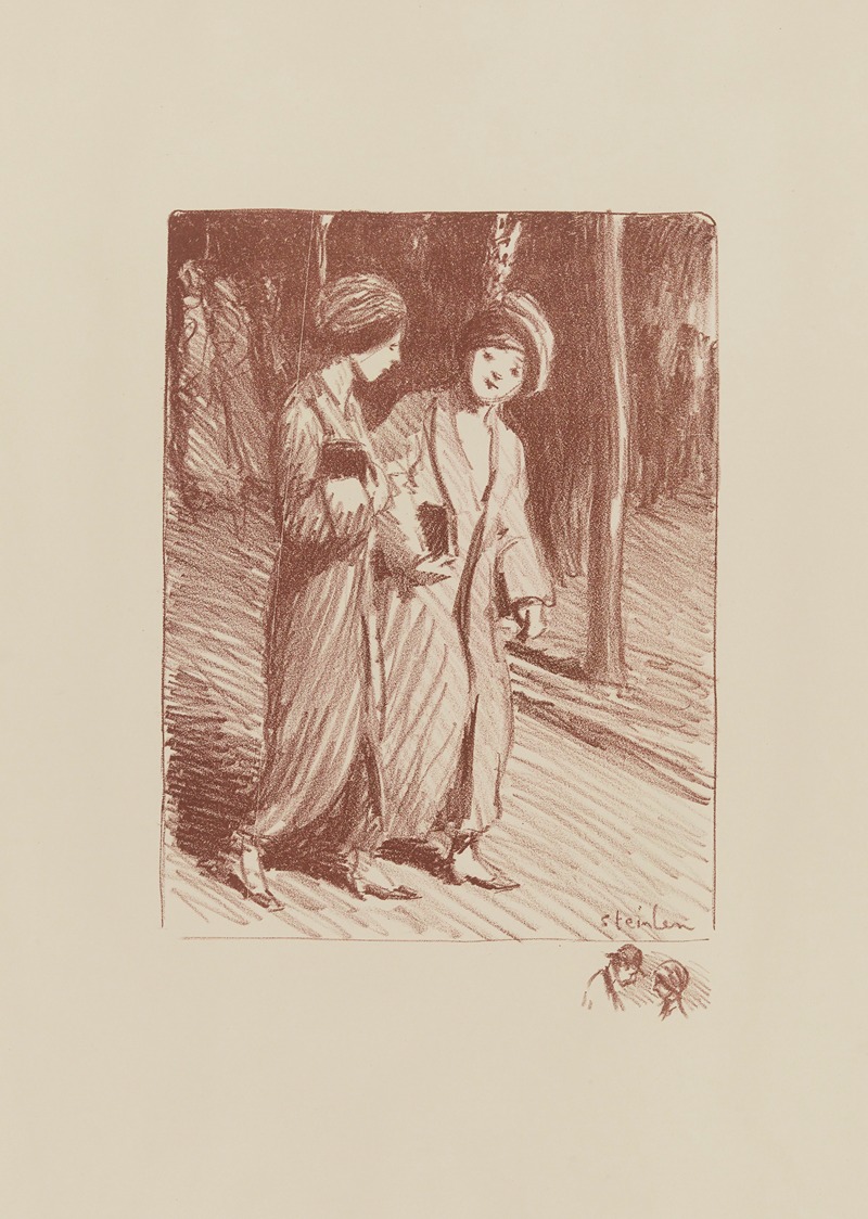 Théophile Alexandre Steinlen - Deux femmes dans la rue