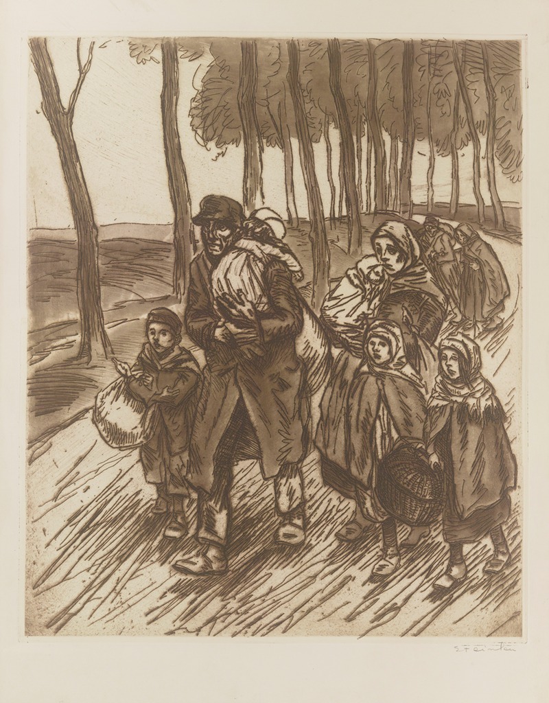 Théophile Alexandre Steinlen - Famille en fuite