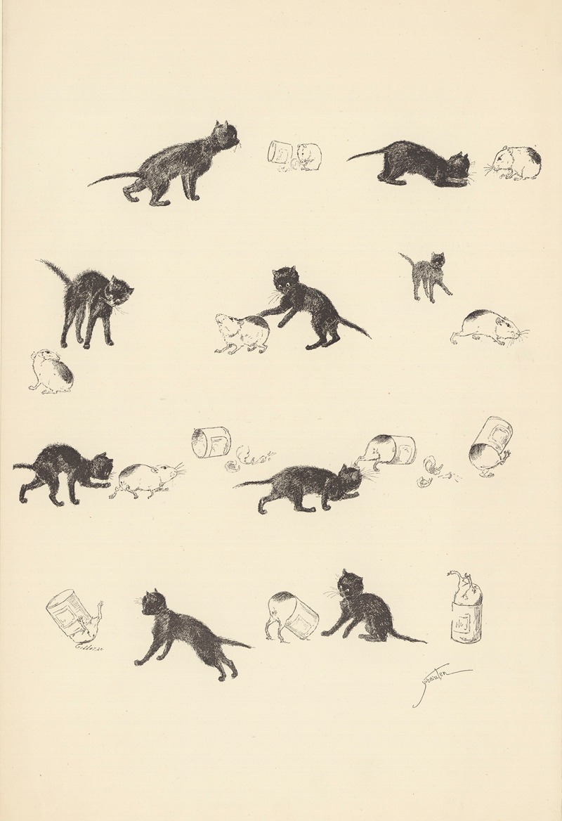 Théophile Alexandre Steinlen - Le Chat et le Cochon d’Inde