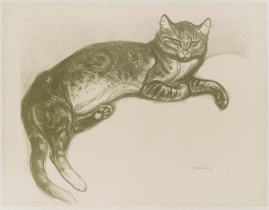 Théophile Alexandre Steinlen - L’hiver, chat sur un coussin