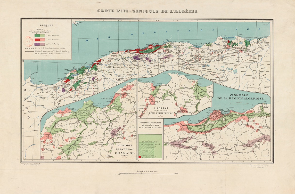 A. Simon - Carte viti-vinicole de l’Algérie