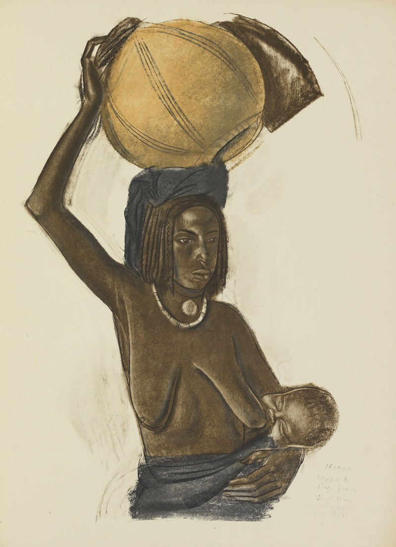 Alexandre Jacovleff - Femme Arabe Ouled Gopo avec son enfant (Fort Lamy)