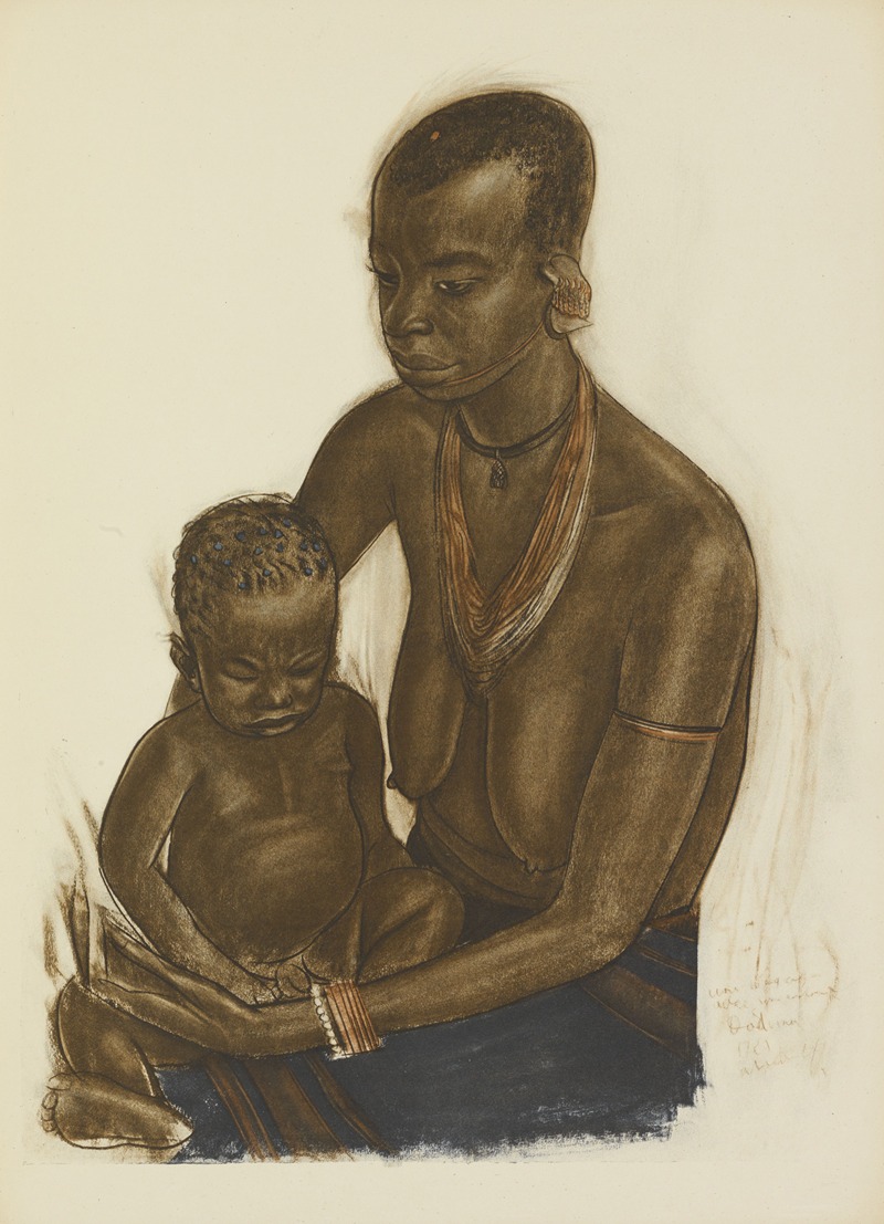 Alexandre Jacovleff - Femme M’Gogo avec son enfant (Dodoma)