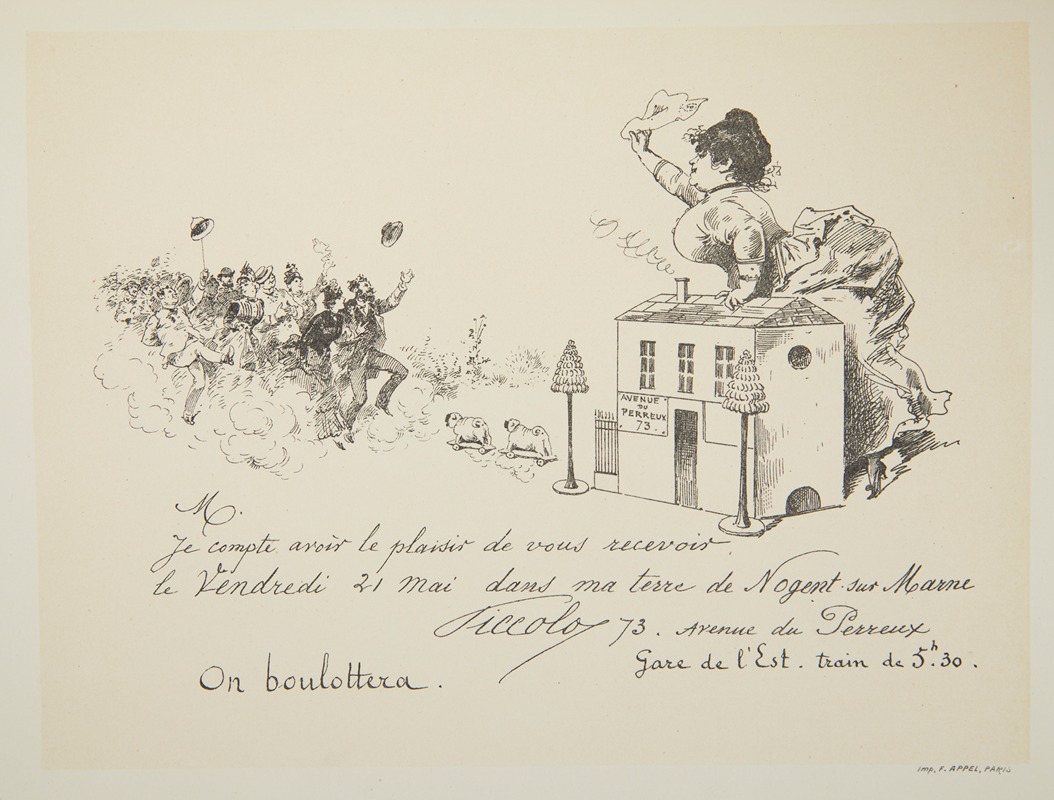 Anonymous - Invitation with a satirical scene