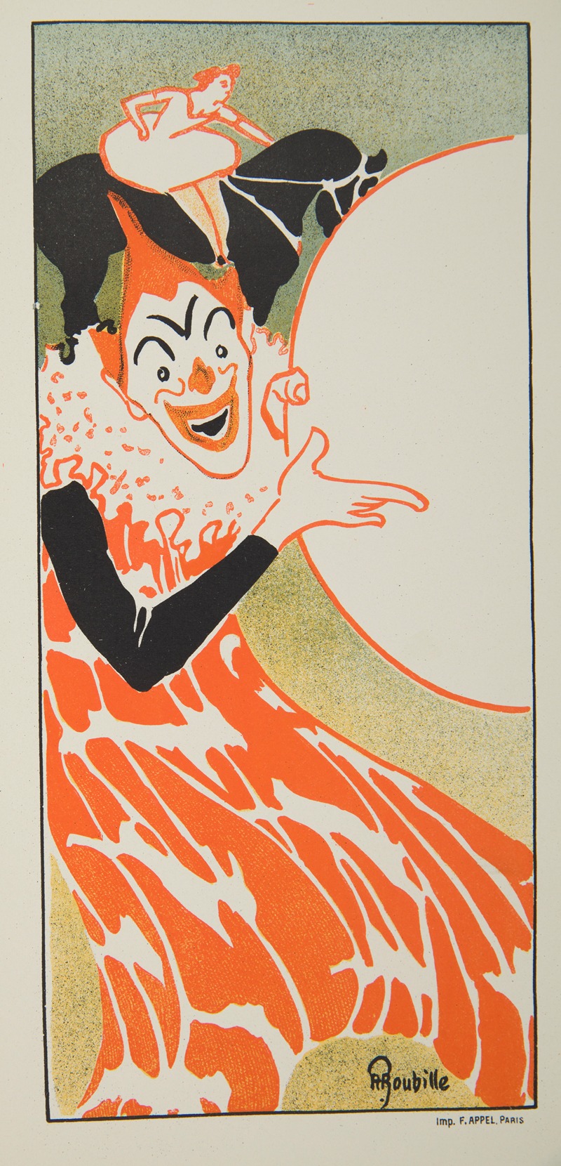 Auguste Roubille - Composition with a clown from a circus program