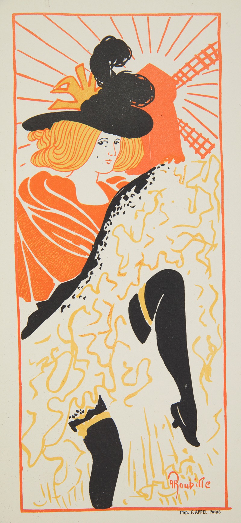 Auguste Roubille - Dancer’s guide to the Moulin Rouge with the program of the cabaret