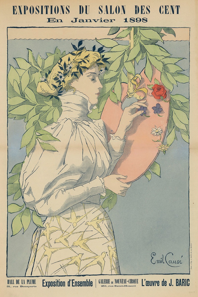 Emil Causé - Expositions du Salon des Cent en janvier 1898. Hall de La Plume… Exposition d’ensemble