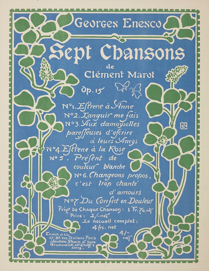 George Auriol - Sept chansons de Clément Marot