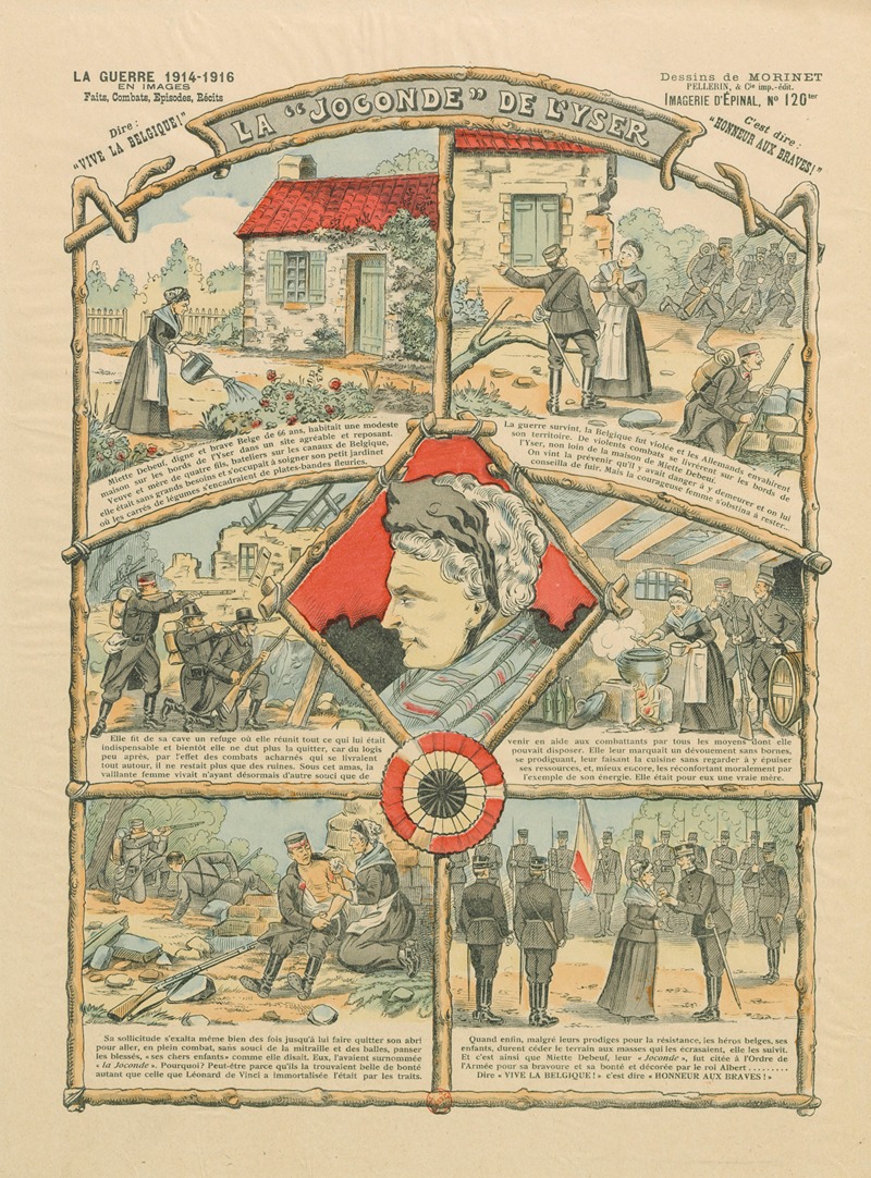 Georges Morinet - Imagerie d’Epinal. N° 120ter, La guerre 1914-1915 en images – faits, combats, épisodes, récits. La ‘Joconde’ de l’Yser – Miette Debeuf