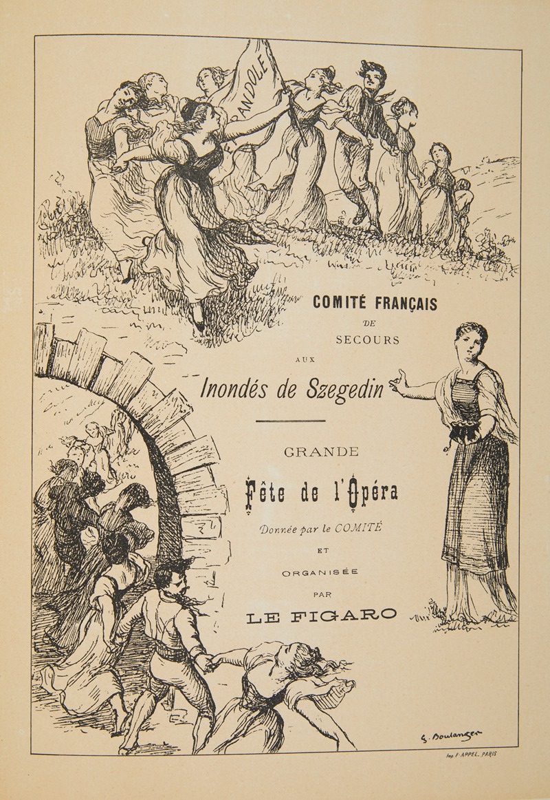 Gustave Boulanger - Invitation of the Comite Francais de Secours to a ball in aid of the flood victims of Szeged (Szeged) organized by ‘Le Figaro’