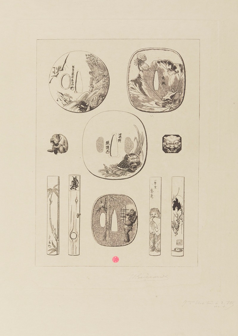 Henri-Charles Guérard - Manches de couteaux, appliques et gardes de sabre, collection de Louis Gonse