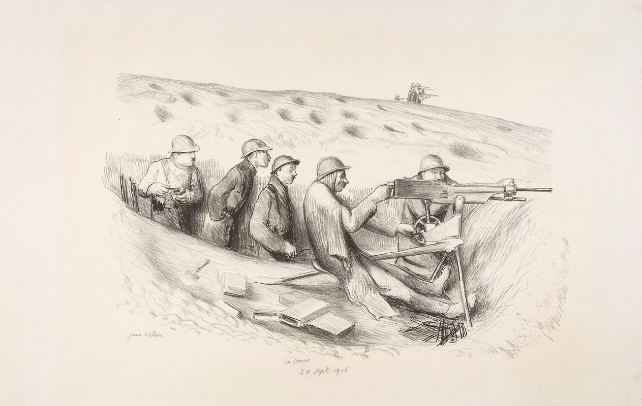 Jean Veber - Mitrailleuse en action – Somme 20 sept. 1916