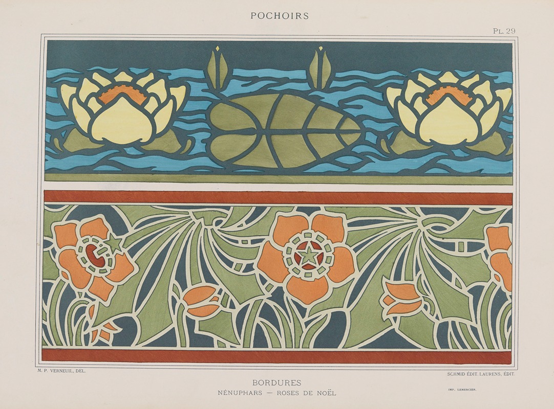 Maurice Pillard Verneuil - Bordures, Nénuphars – Roses de Noël