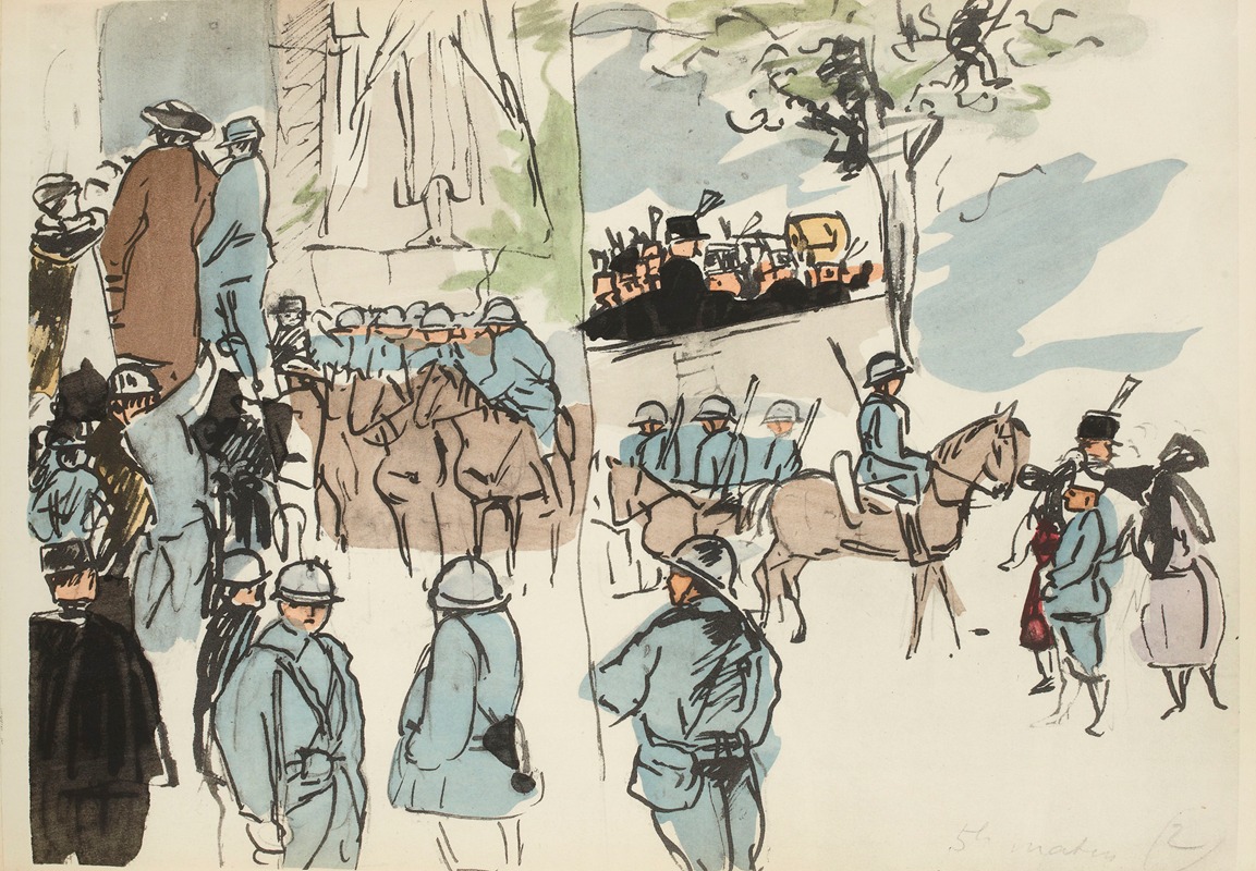 Paul Goute - 14 juillet 1919, Place de l’Etoile au coin des Champs-Elysées, cinq heure du matin