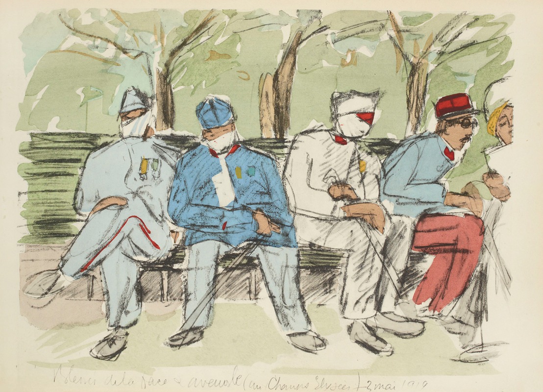 Paul Goute - Blessés de la face et aveugle (au Champs-Elysées), 3 mai 1919