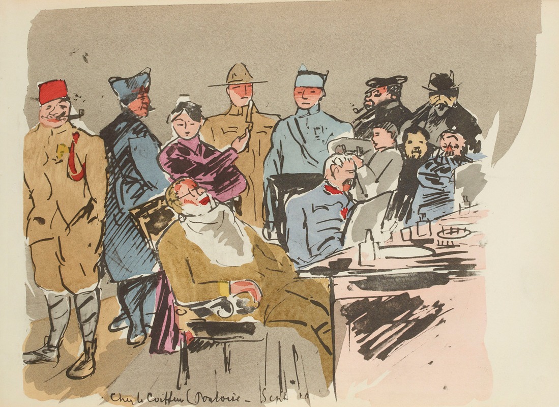 Paul Goute - Chez le coiffeur, Pontoise, septembre 1915