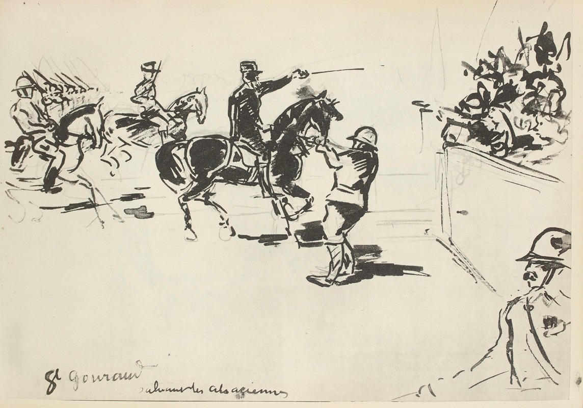 Paul Goute - Défilé du 14 juillet 1919 Général Gouraud saluant les alsaciennes